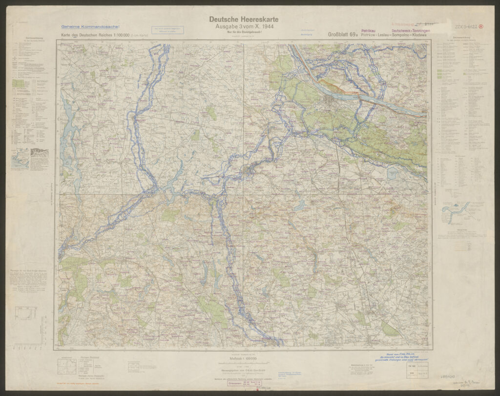 Niemiecka mapa raportowa z grudnia 1944